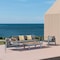 Armen Living Nofi 4 piece Outdoor Patio Set in Gray Finish with Gray Cushions and Teak Wood SETODNOGR - alternate 4